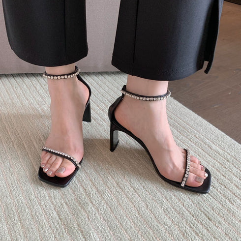 SEXY MM Stone Embellished Strap Heel